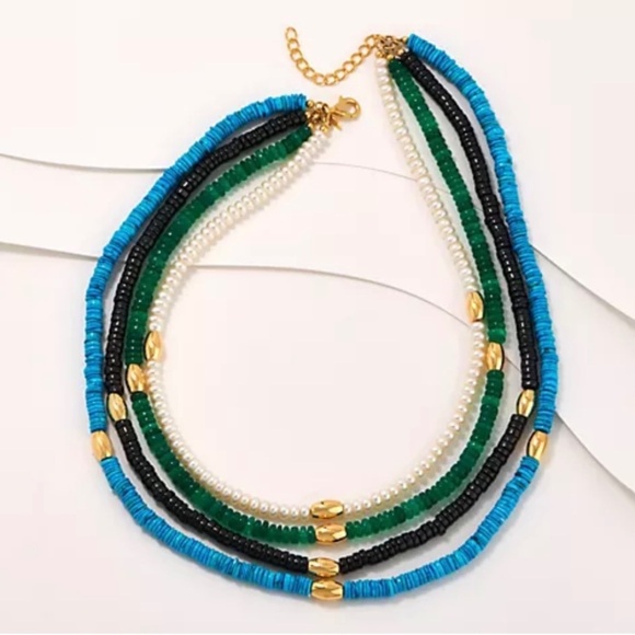 Affinity Gems Multi-Layer Beaded Necklace, Gold-tone Over Sterling Silver - Picture 1 of 16